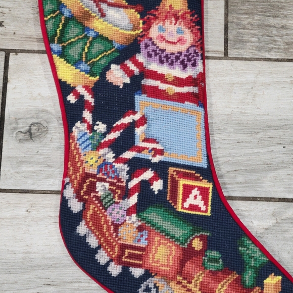 Christmas stocking needlepoint Drum Train Jack n box personalized - Picture 4 of 9